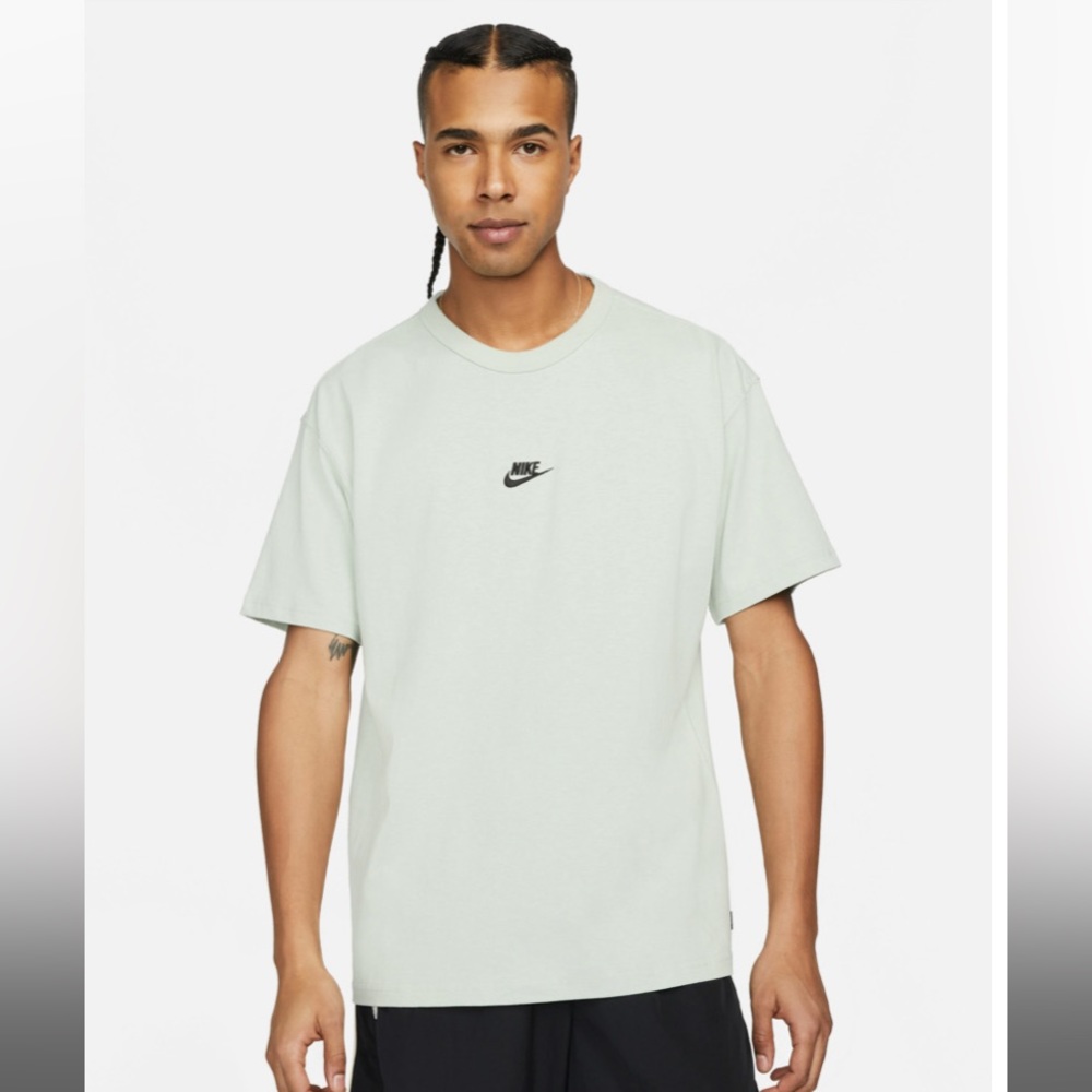Nike Centre Swoosh Logo Mens Loose Fit Crew Neck T Shirt Men Size 2XL Green